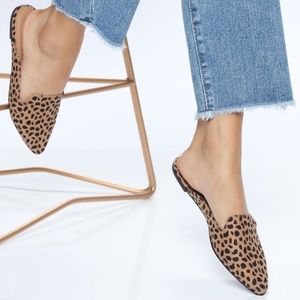 Animal print mule slides